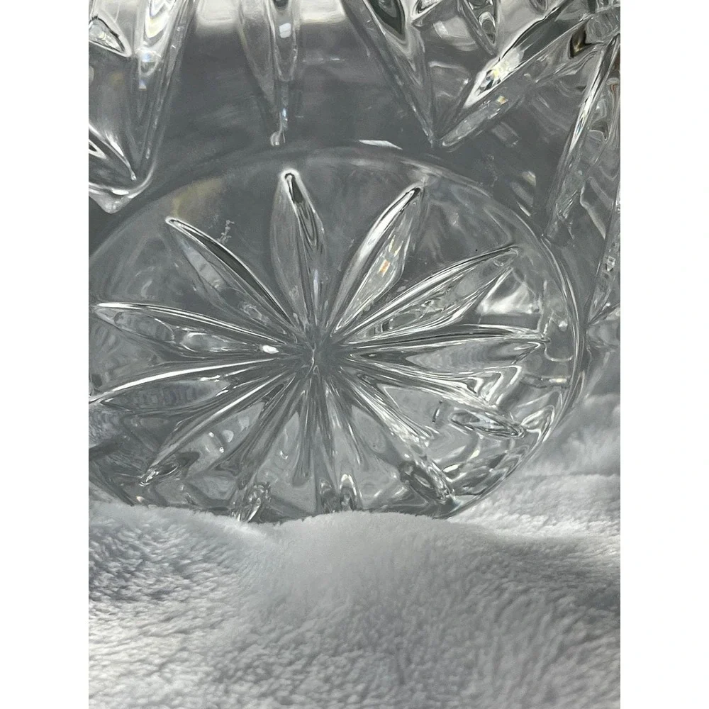 Cut‎ Crystal Wine Liquor Decanter with Flame Stopper Clear Glass 12.5